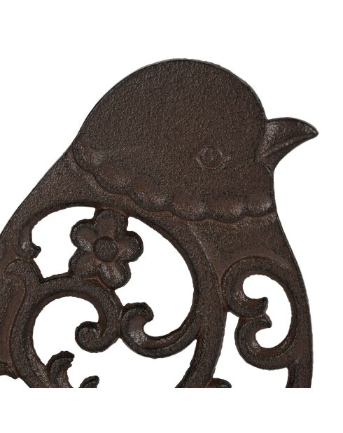 Dessous de plat oiseau Campagne brun  - 20.5x19 cm