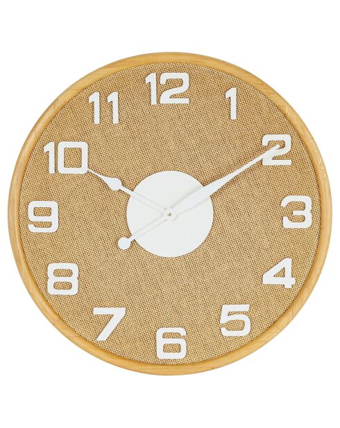 Horloge murale Ladret naturel/blanc  - D.60 cm