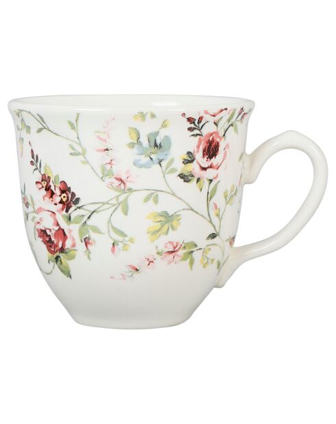 6 Tasses à thé avec sous tasses Fleurs Champêtres multicolores  - 20 cl