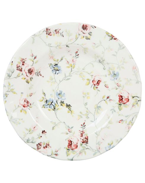 6 Tasses à thé avec sous tasses Fleurs Champêtres multicolores  - 20 cl