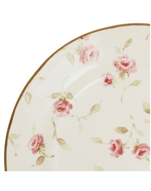 6 Assiettes dessert Rose rose/doré  - D.20.5 cm
