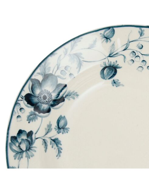 6 Assiettes creuses Margaux bleues  - D.23 cm
