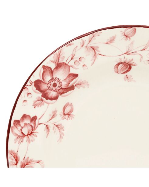 6 Assiettes creuses Margaux rouges  - D.23 cm