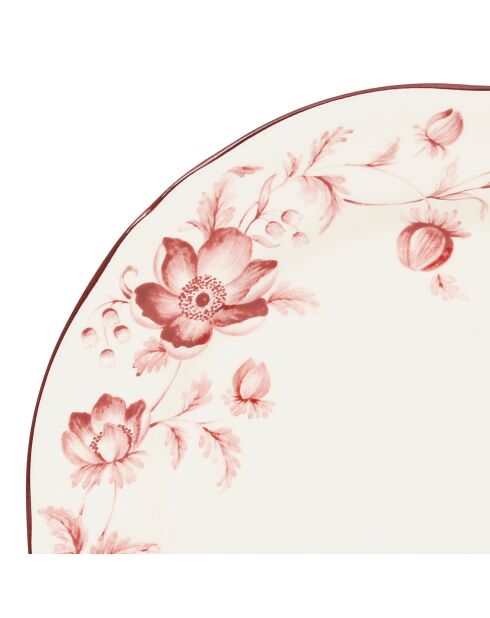 6 Assiettes plates Margaux rouges  - D.26 cm