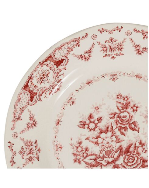 6 Assiettes plates Clothilde bordeaux  - D.26 cm