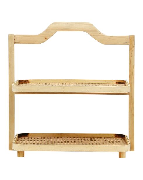 Etagère 2 niveaux Ladret naturel  - 44.5x26x46 cm