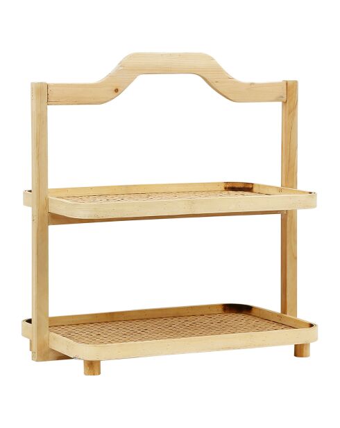 Etagère 2 niveaux Ladret naturel  - 44.5x26x46 cm