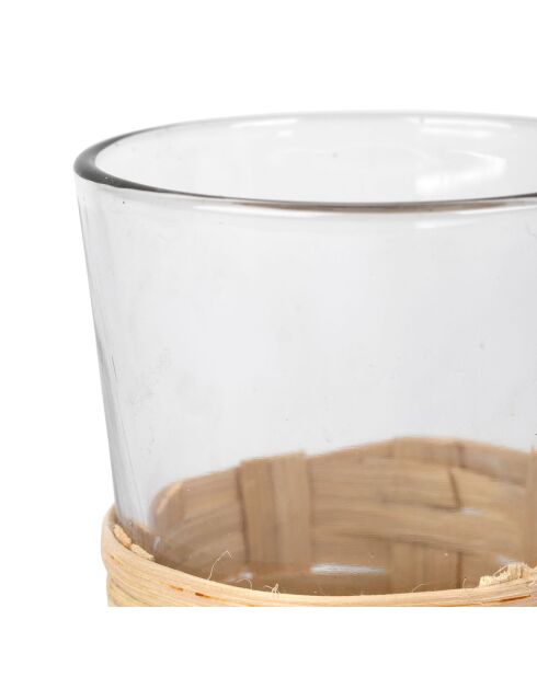 6 Verres à thé Fantine naturel  - D.6.5x11 cm