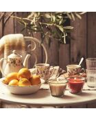 6 Mugs Fleurs Champêtres multicolores  - 11x8x10 cm