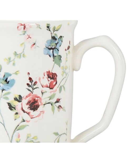 6 Mugs Fleurs Champêtres multicolores  - 11x8x10 cm