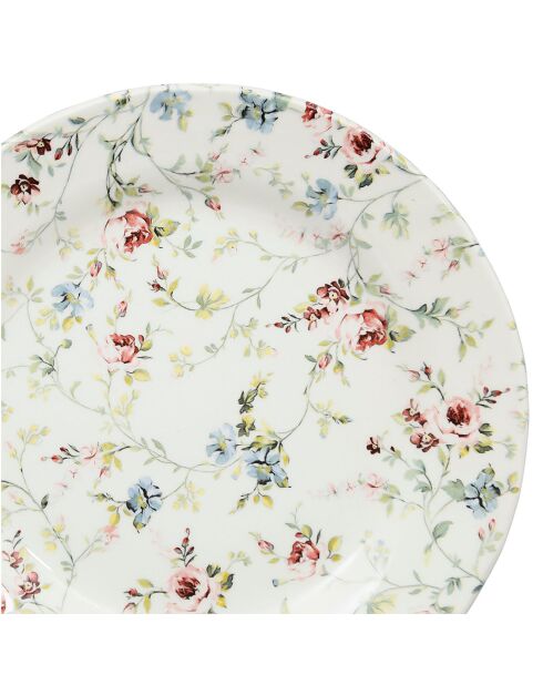 6 Assiettes dessert Fleurs Champêtres multicolores - D.21 cm