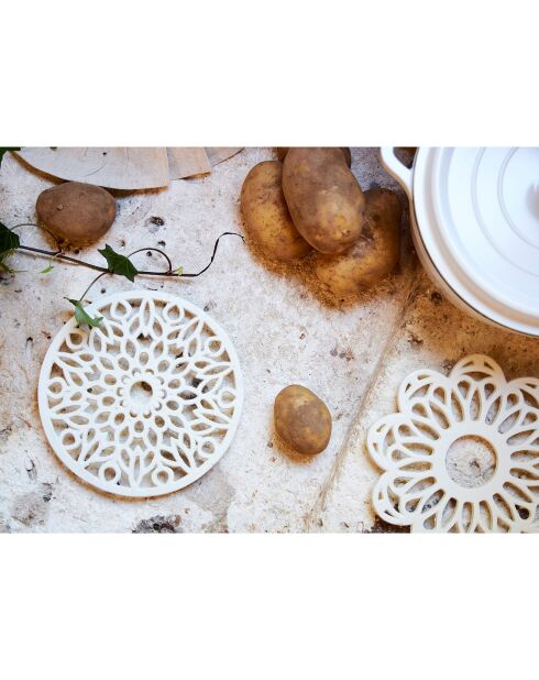 Dessous de plat Rhodonea blanc cassé  - D.20 cm