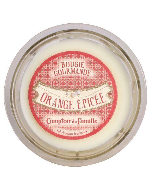 Bougie gourmande Orange épicée crème  - 1 mèche 45h