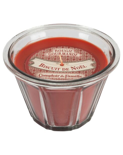 Bougie gourmande Biscuit de Noël rouge  - 1 mèche 45h