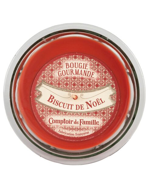 Bougie gourmande Biscuit de Noël rouge  - 1 mèche 45h