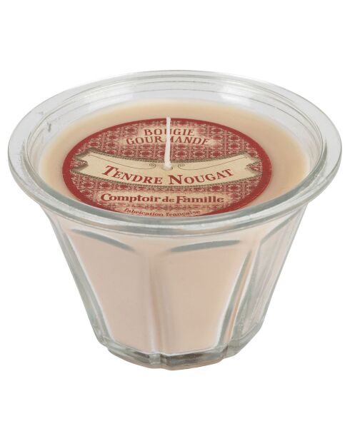 Bougie gourmande Tendre Nougat  beige - 1 mèche 45h