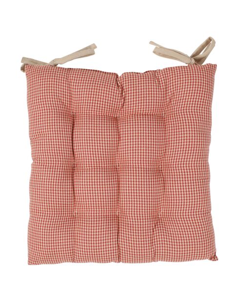 Galette de chaise Campagne rouge  - 40x40 cm