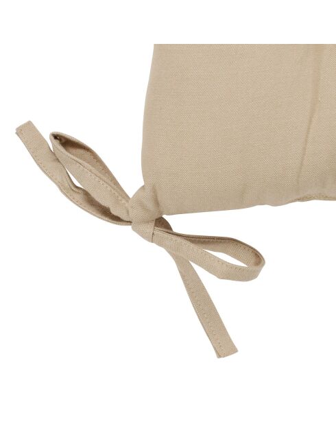 Galette de chaisse carrée Chambray beige  - 40x40 cm