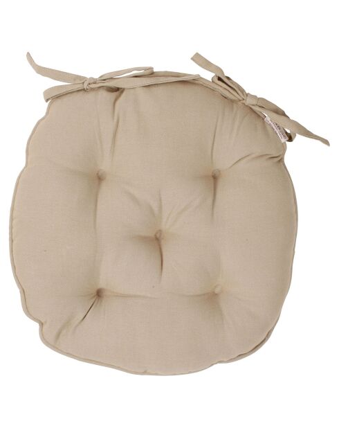 Galette de chaisse ronde Chambray beige  - D.40 cm