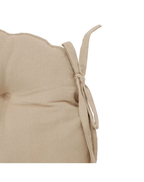 Galette de chaisse ronde Chambray beige  - D.40 cm