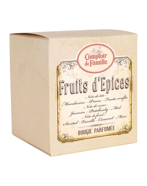 Bougie parfumée Fruits Epicés orange - 1 mèche 45h