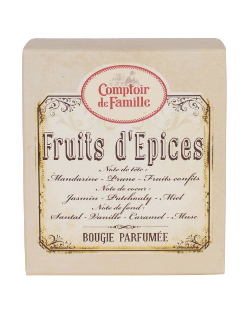Bougie parfumée Fruits Epicés orange - 1 mèche 45h
