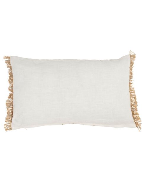 Coussin Louise beige/blanc  - 50x30 cm