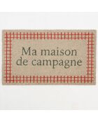 Paillasson maison de Campagne gris/rouge  - 73x43 cm