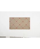 Paillasson Point Coeur gris/rouge  - 73x43 cm