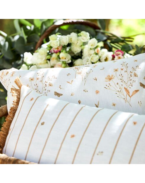 Coussin Louise rose/blanc  - 45x45 cm