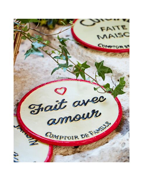 Dessous de plat Amour ivoire  - D.24.5 cm