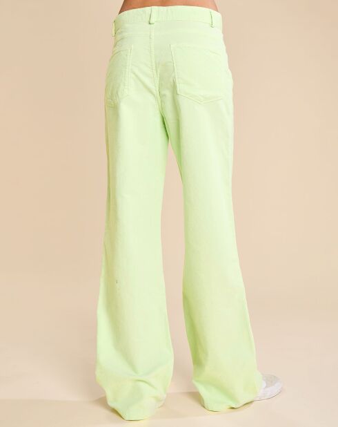 Pantalon flare en Velours Milleraie Park honeydew