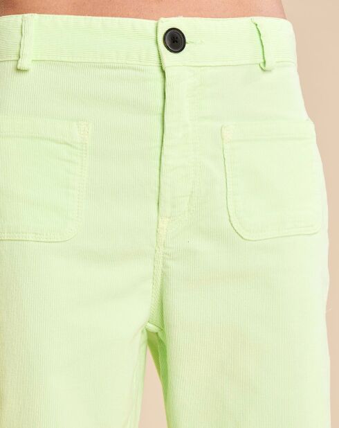 Pantalon flare en Velours Milleraie Park honeydew