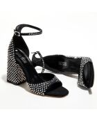 Sandales en Straa Fiona noires - Talon 10 cm