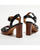 Sandales en Cuir Jimena noires - Talon 8 cm