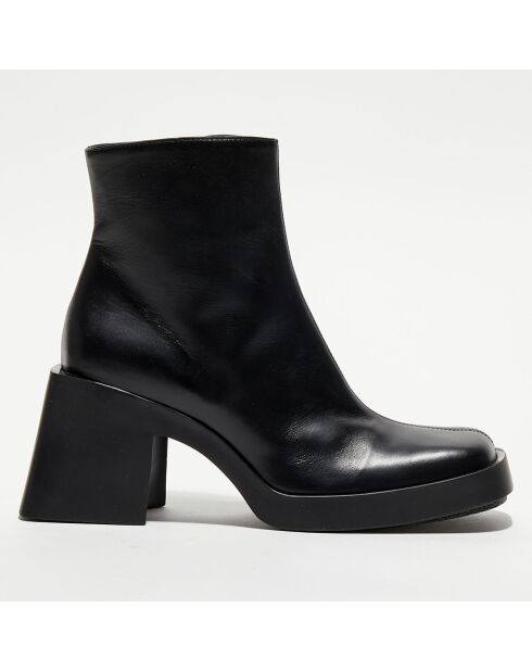 Boots en Cuir Milla noires - Talon 8 cm