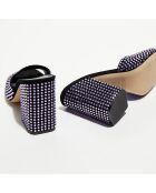 Mules en Strass Holly noires - Talon 10 cm