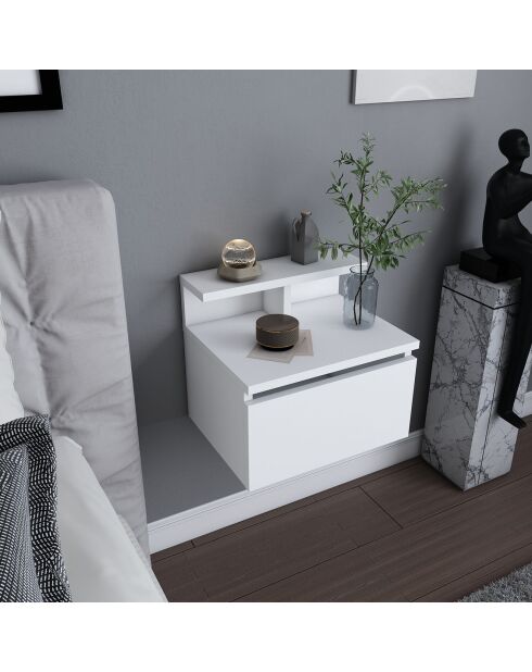 Table de nuit Alice blanche - 39.8x31.9x35 cm