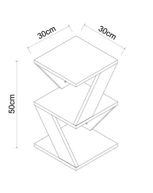 Table d'appoint Albéni anthracite - 30x50x30 cm