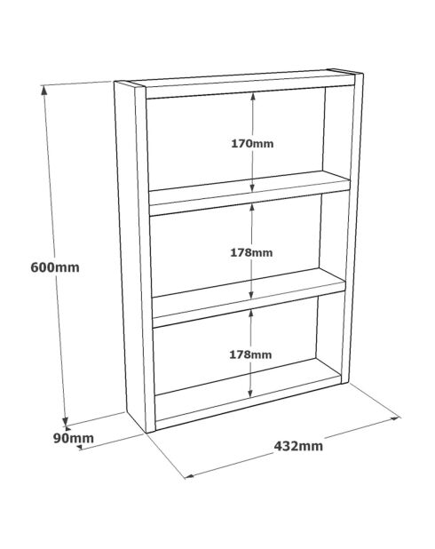 Étagère PR1A pin atlantique - 43.2x60x9 cm