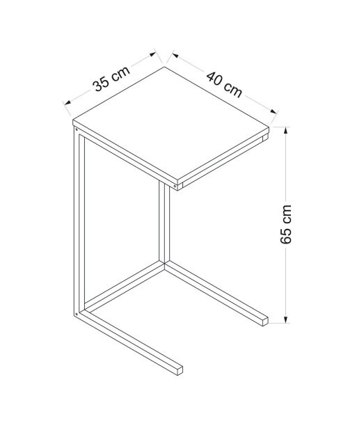 Table d'appoint Davin noyer - 35x65x40 cm