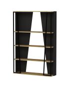 Bibliothèque Lissa anthracite/noir - 123.6x32x179.6 cm