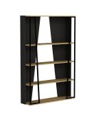 Bibliothèque Lissa anthracite/noir - 123.6x32x179.6 cm