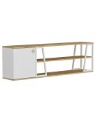 Meuble TV Lissa Dolapli chêne/blanc - 160x30x48.6 cm