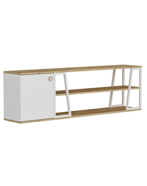 Meuble TV Lissa Dolapli chêne/blanc - 160x30x48.6 cm