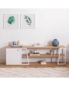 Meuble TV Lissa Dolapli chêne/blanc - 160x30x48.6 cm