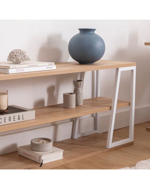 Meuble TV Lissa Dolapli chêne/blanc - 160x30x48.6 cm