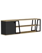 Meuble TV Lissa Dolapli chêne/noir - 160x30x48.6 cm