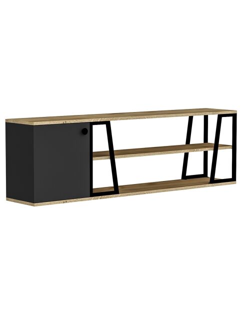 Meuble TV Lissa Dolapli chêne/noir - 160x30x48.6 cm