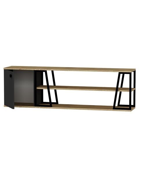 Meuble TV Lissa Dolapli chêne/noir - 160x30x48.6 cm